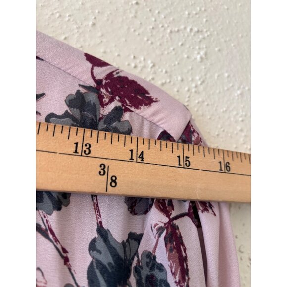 Free People Pebble Crepe Smocked Tunic Top Blouse Floral Lavender Sz M - Picture 7 of 12